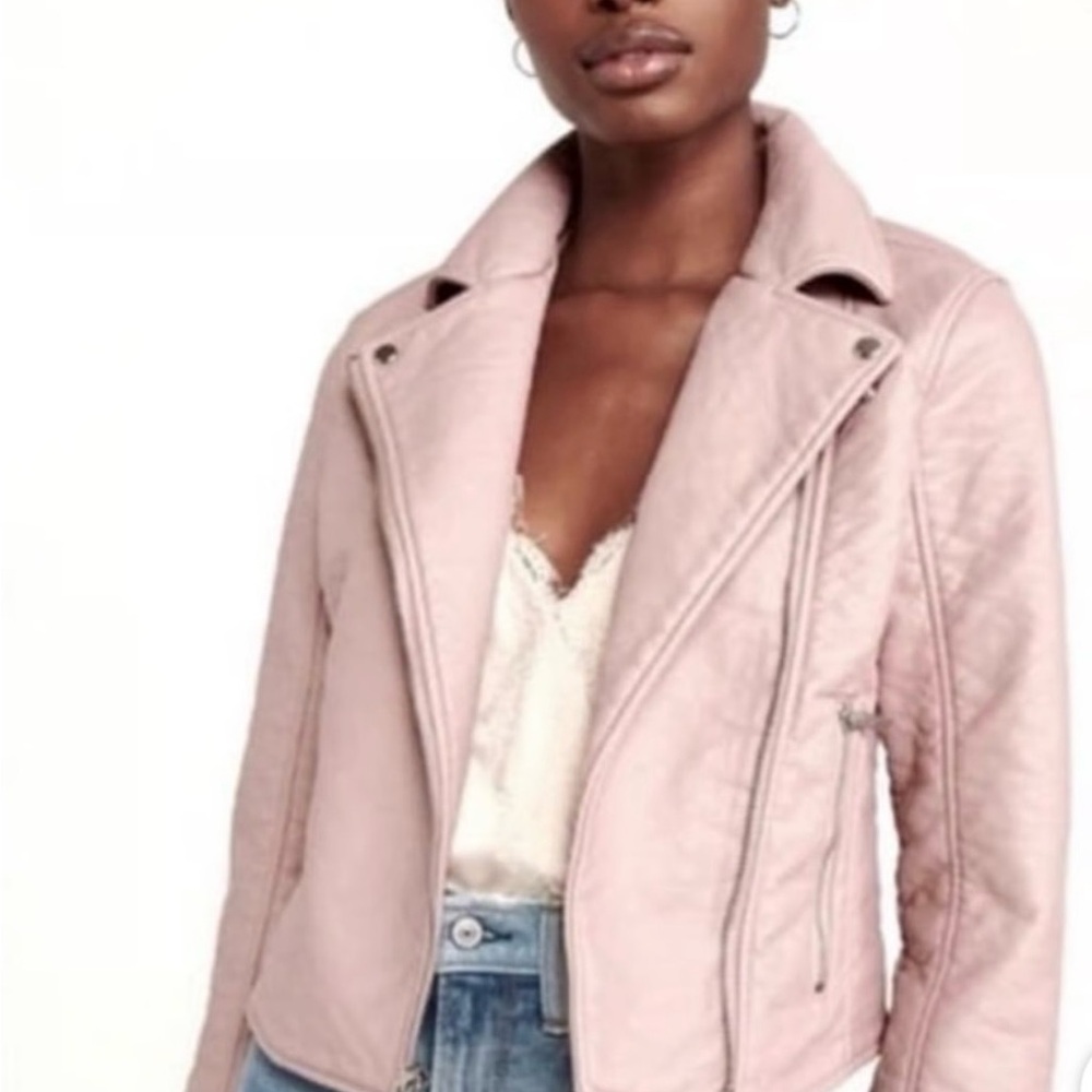 Abercrombie & Fitch Light Pink Leather Jacket